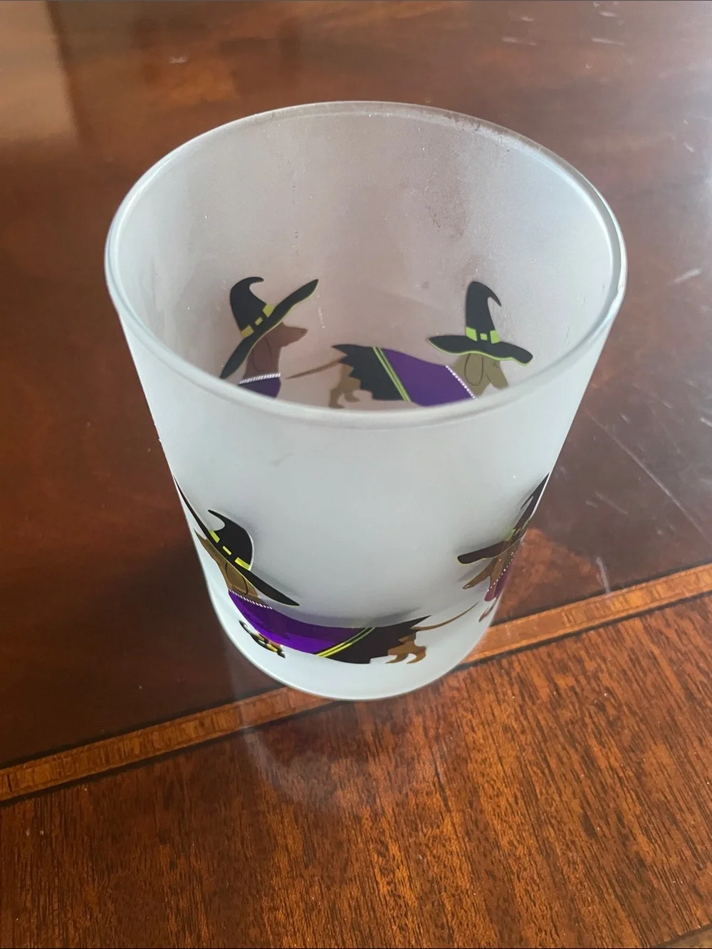 Culver Witch Dachshund low ball glass.